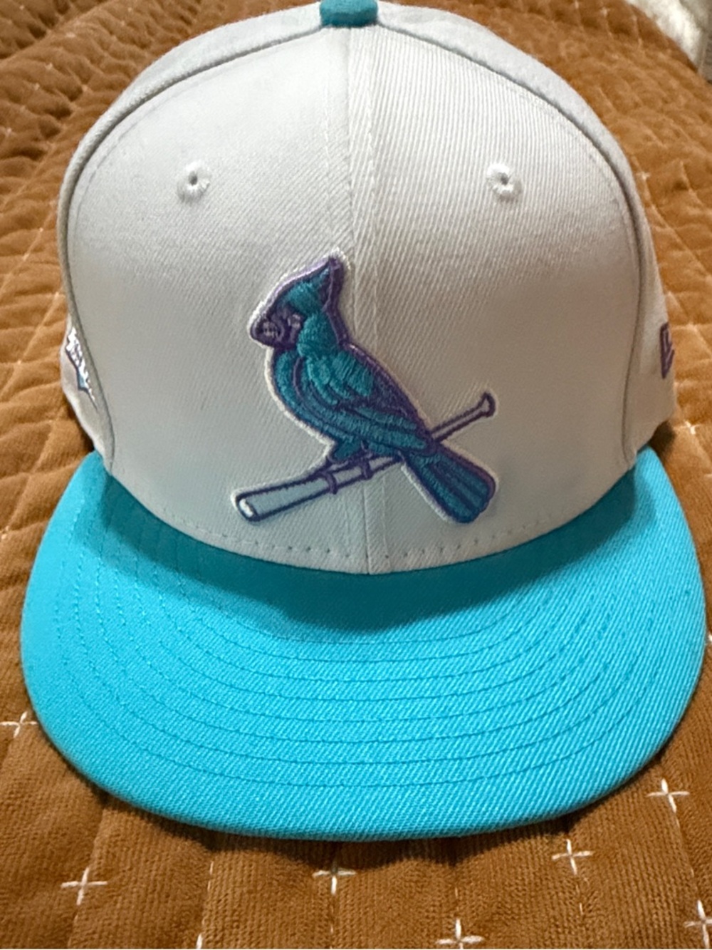 New Era White and Teal Cardinals Embroidered Logo fitted cap 7 1/2